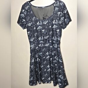Hot Topic Nightmare Before Christmas Embroidered Back Whimsygoth Dress, Medium
